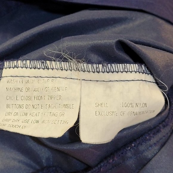 First Team Jacket VTG Windbreaker Hood Quarter Zip Color Block Blue Red - Picture 11 of 12